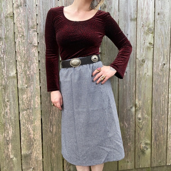 Vintage Dresses & Skirts - • v i n t a g e • houndstooth midi